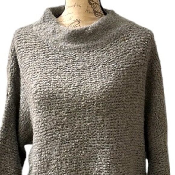Woven Heart Women's Gray Mock Neck Oversized Pullover Dolman Sweater - Picture 2 of 9